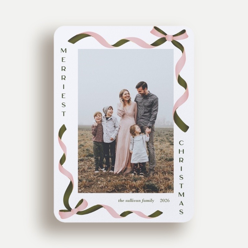 Ribboned Wishes Holiday Card