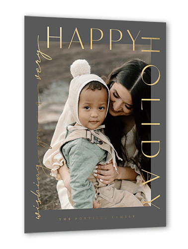 Soft Type 5x7 Gray  Holiday Card