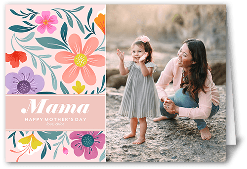 Floral Mama 5x7 Beige  Mother's Day Card