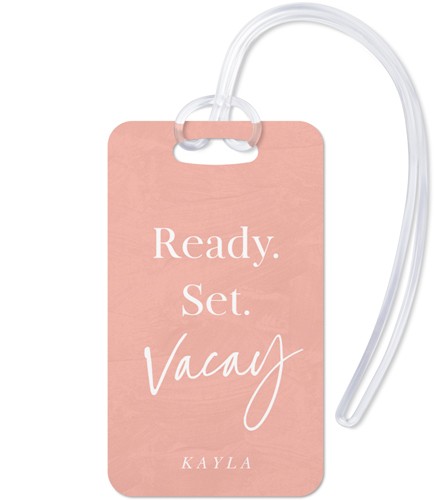 Ready Set Fly 2x4 Pink  Luggage Tag