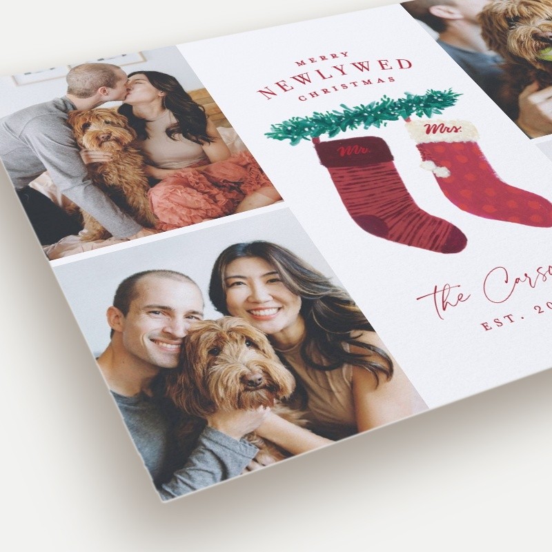 Newlywed Stockings Holiday Card