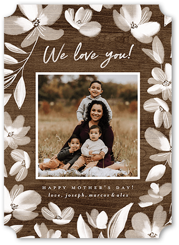 Framed Florals 5x7 Brown  Mother's Day Card