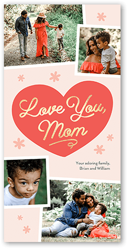 Iconic Heart 4x8 Pink  Mother's Day Card