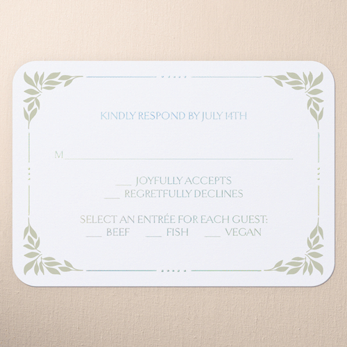 Matte Green Wedding RSVP Card