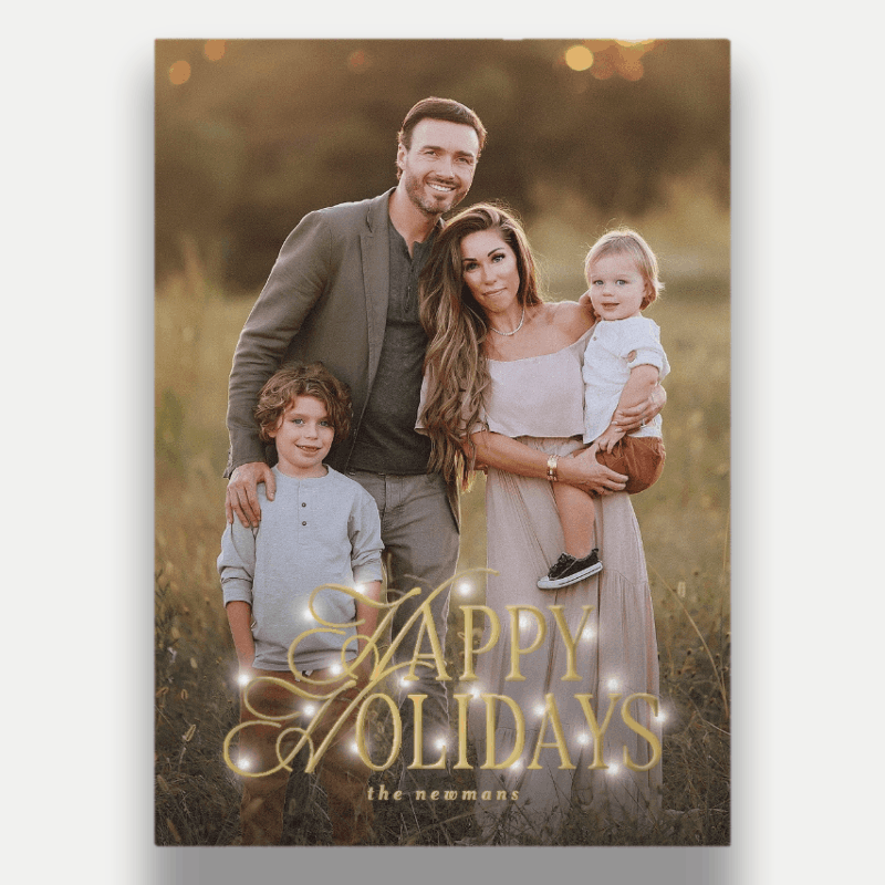 Lit Greeting Holiday Card Lit Greeting 5x7 White Holiday Card