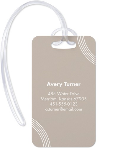 Arched Border 2x4 Beige  Luggage Tag