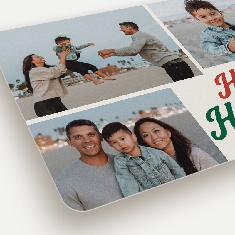 Retro Script Collage Holiday Card