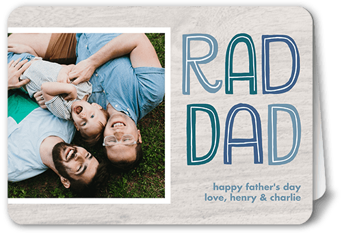 Rad Dad Outline 5x7 White  Father's Day Card