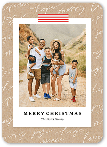 Christmas Snapshot 5x7 White  Christmas Card