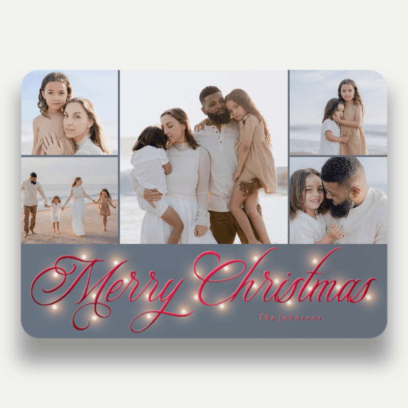 Glowing Flourish Holiday Card Glowing Flourish 6x8 Gray Holiday Card