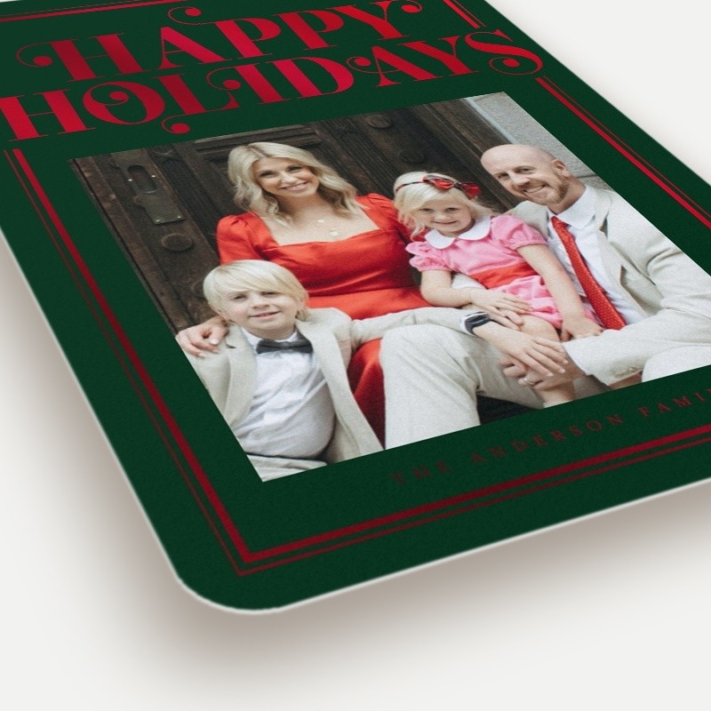 Curly Serif Border Holiday Card