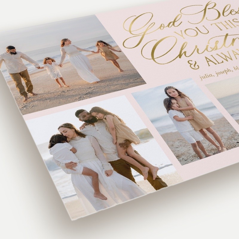 Blessed Script Religious Christmas Card