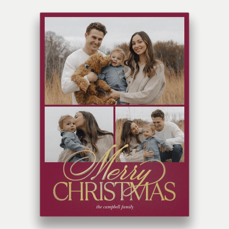 Elegant Trio Holiday Card