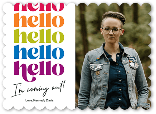 Retro Reveal 5x7 White  Pride Card