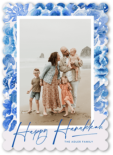 Touch of Color 5x7 Blue  Holiday Card