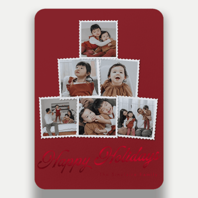 Photo Tree Stack Holiday Card