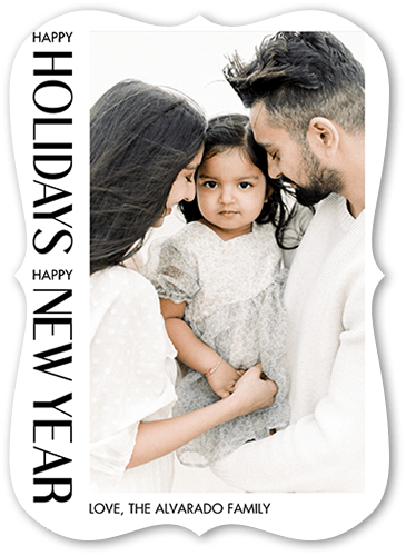 Edgy Messages 5x7 White  Holiday Card