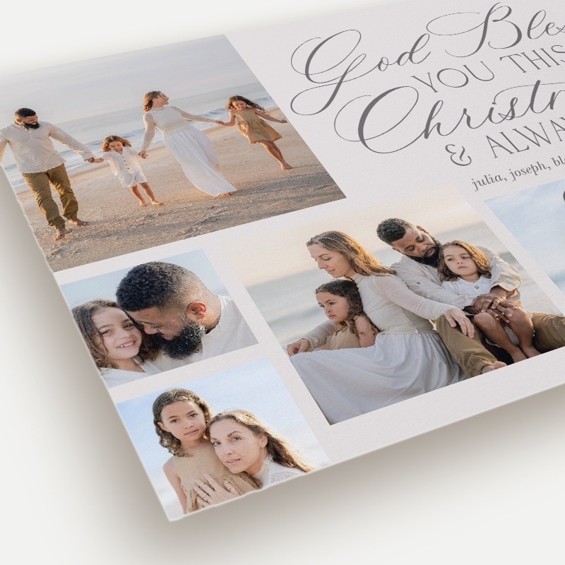 Blessed Script Religious Christmas Card