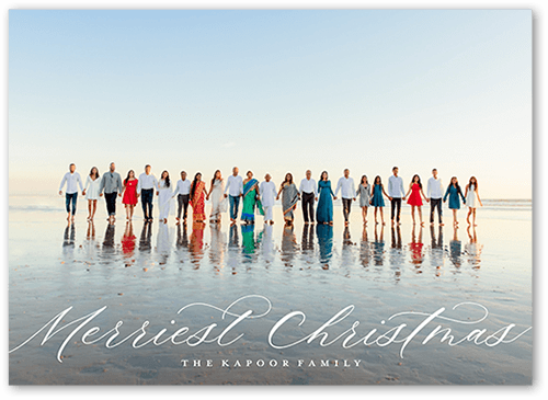 Elegant Letters 5x7 White  Holiday Card