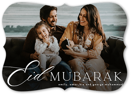 Script Greetings 5x7 Black  Eid Card