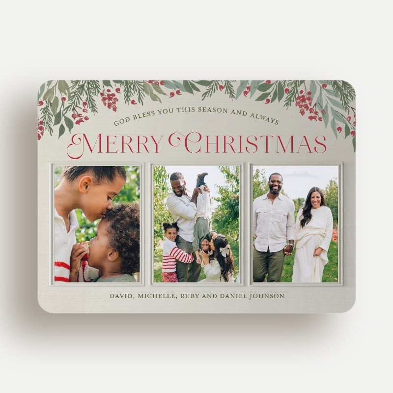 Botanical Arch Religious Christmas Card
