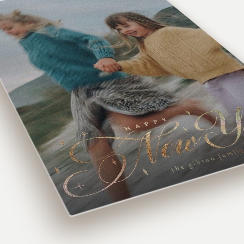 Sparkling Script New Year's Card