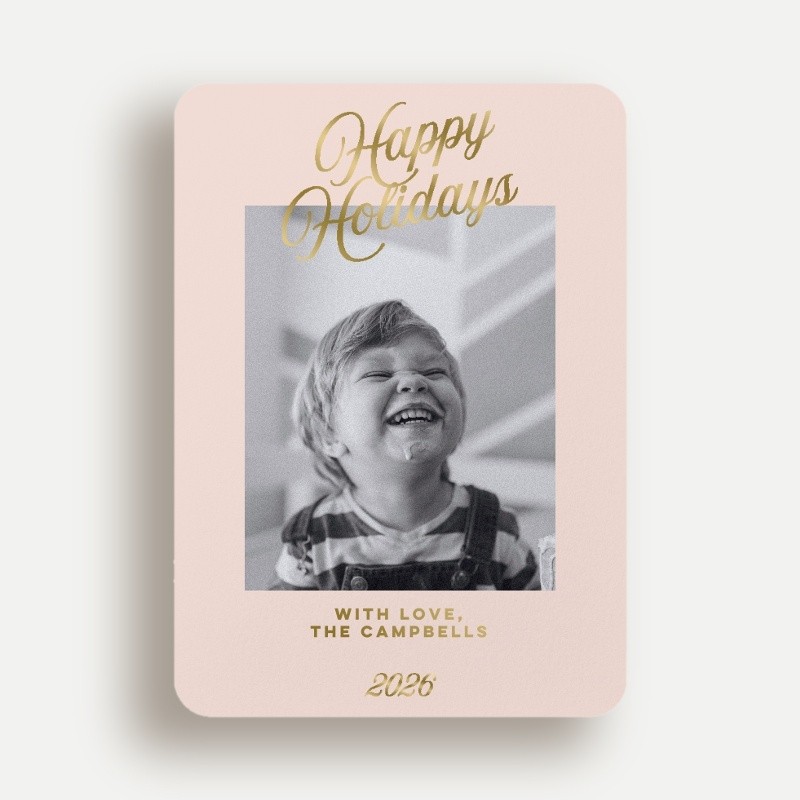 Tilted Script Holiday Card