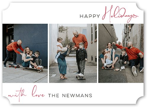 Casual Script 5x7 White  Holiday Card