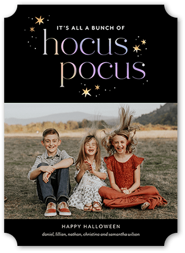 Hocus Pocus 5x7 Black  Halloween Card