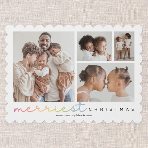 Gleeful Gradient 5x7 White  Holiday Card