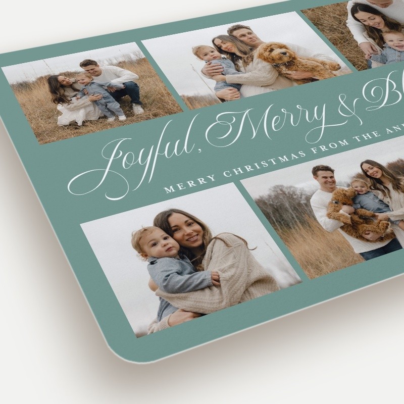 Elegant Script Trio Religious Christmas Card