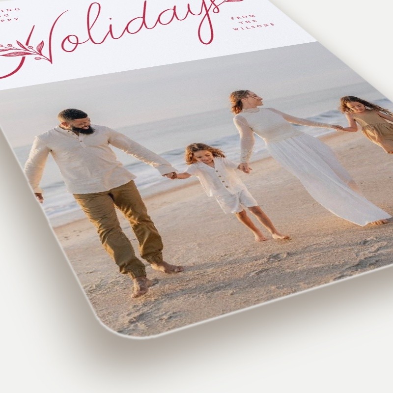 Botanical Script Holiday Card