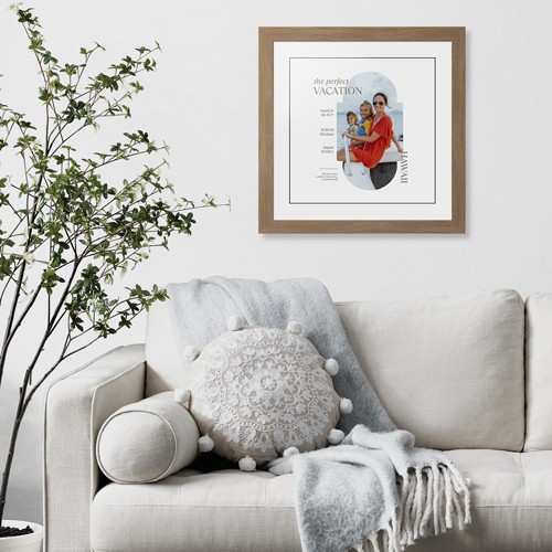 Travel Infographic​ 16x16 Gray  Framed Print