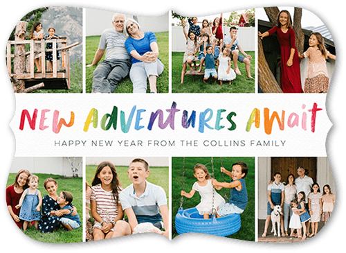 New Adventure New Year 5x7 White  New Year's Card