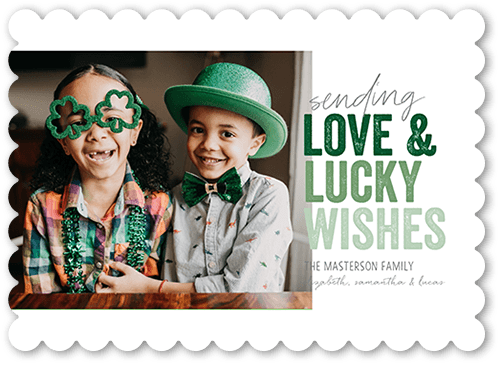 Lucky Gradient 5x7 White  St. Patrick's Day Card