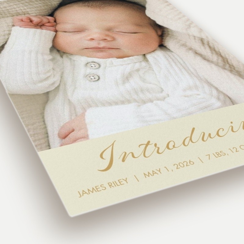 Softly Introducing Birth Announcement