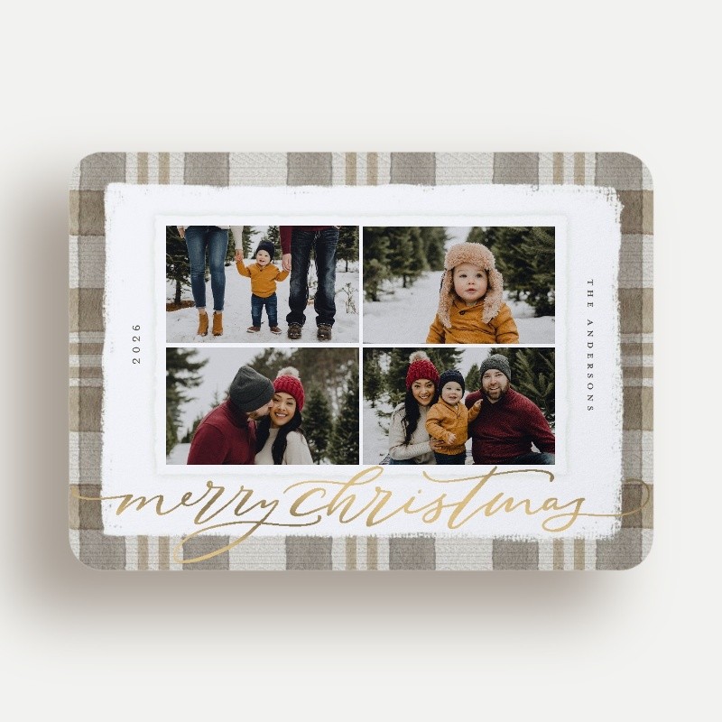 Signed Plaid Holiday Card