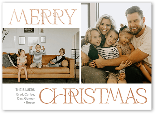 Cheerful Photos 5x7 White  Holiday Card