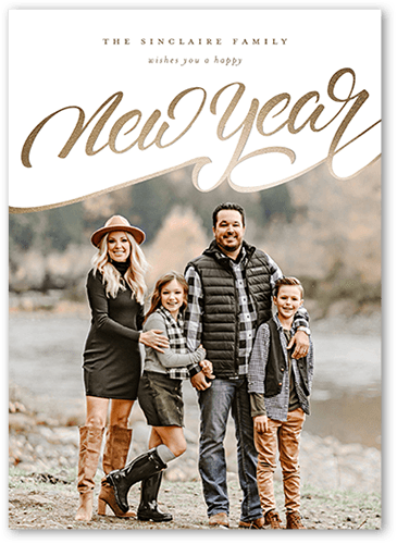 Fresh Waves 5x7 White  New Year's Card