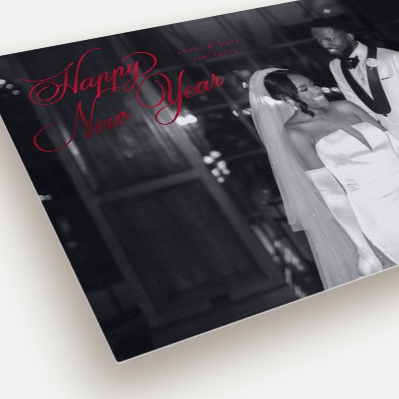 Sweeping Script Holiday Card