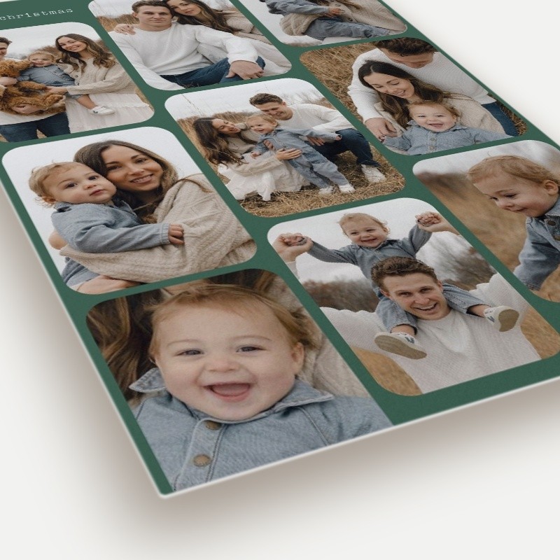 Rounded Photo Grid Holiday Card