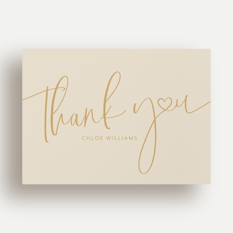 Heart Script Thank You Card