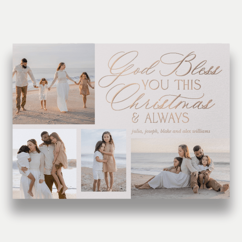 Blessed Script Religious Christmas Card