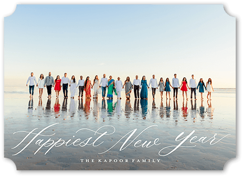 Elegant Letters 5x7 White  Holiday Card