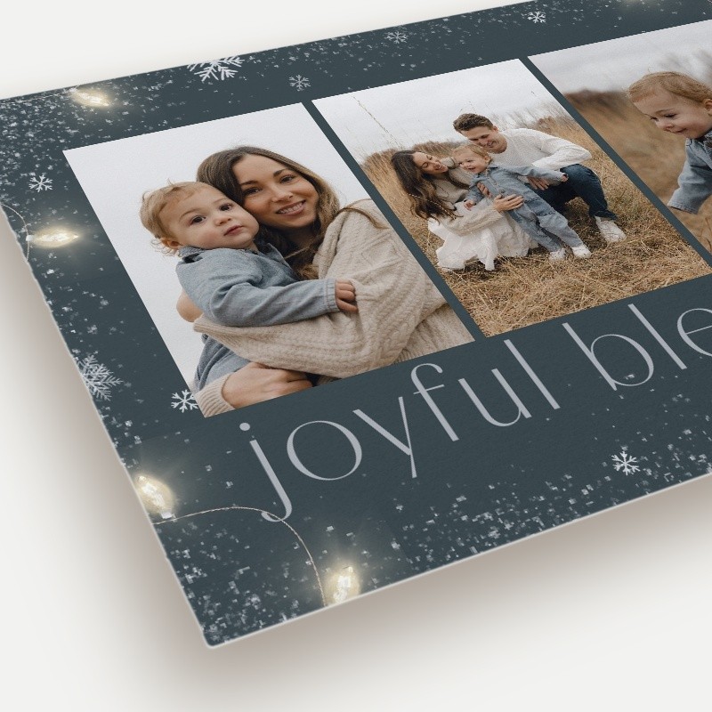 Twinkling Lights Holiday Card Twinkling Lights 5x7 Gray Holiday Card