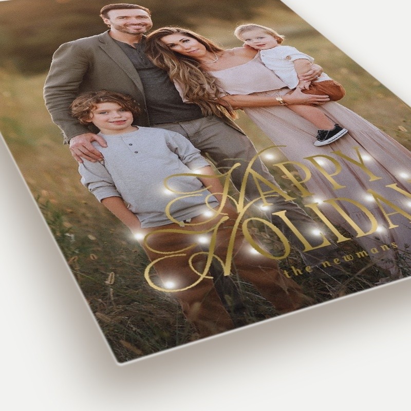 Lit Greeting Holiday Card Lit Greeting 5x7 White Holiday Card
