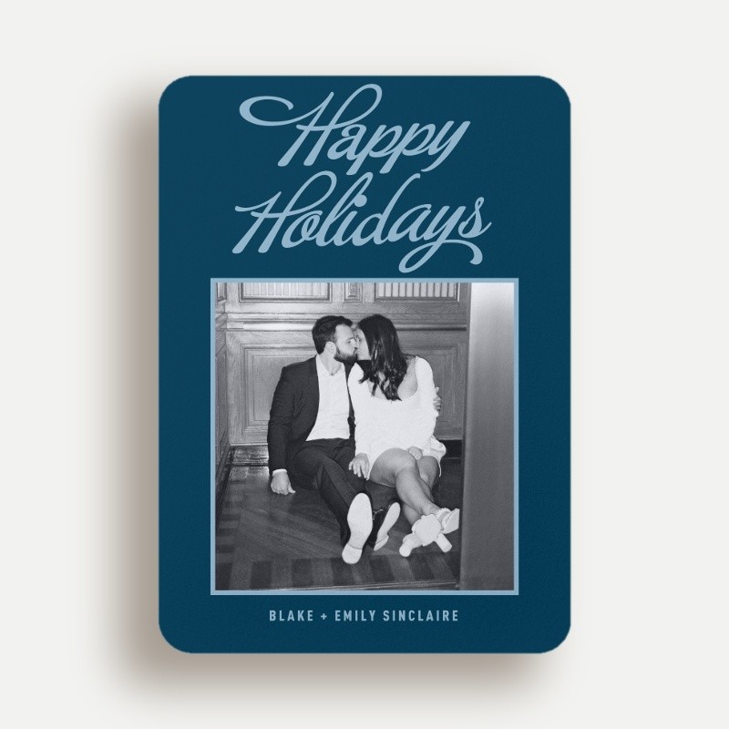 Retro Script Holiday Card
