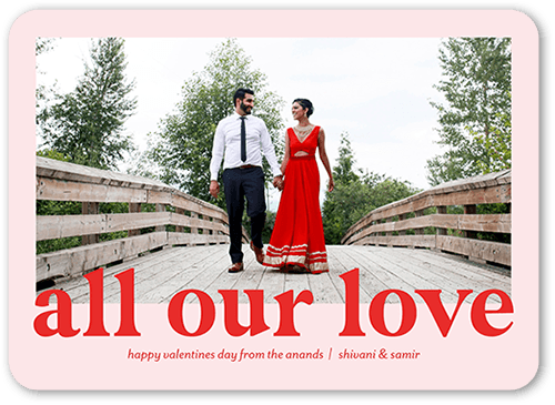 All Our Devotion 5x7 Pink  Valentine's Day Card