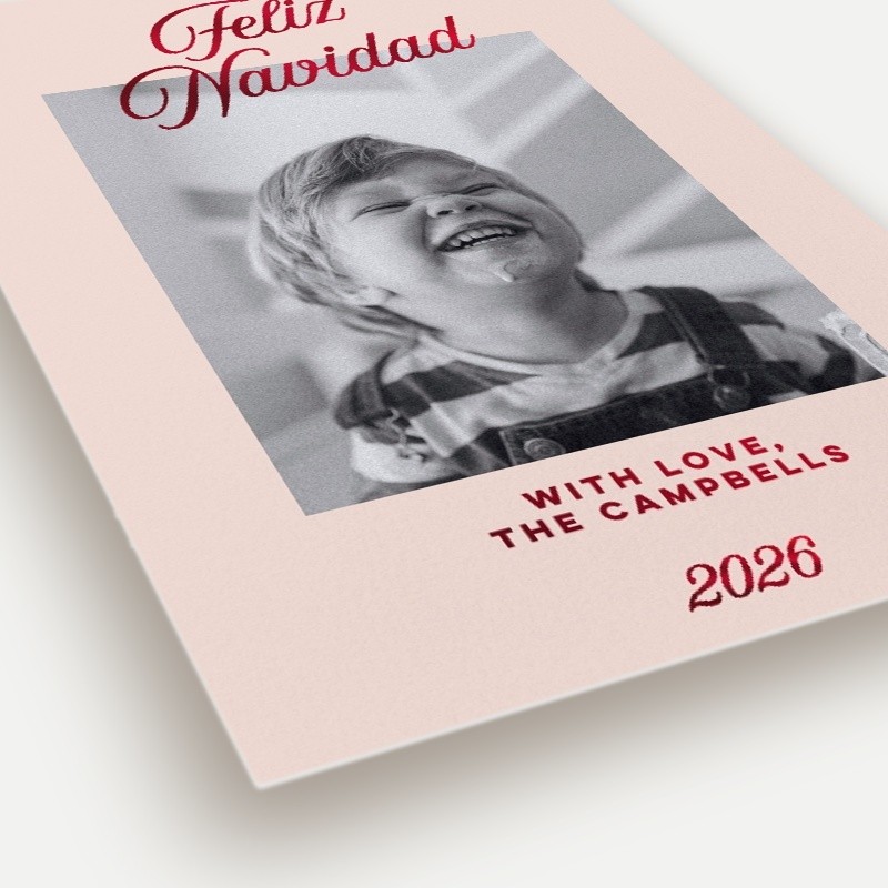 Tilted Script Holiday Card