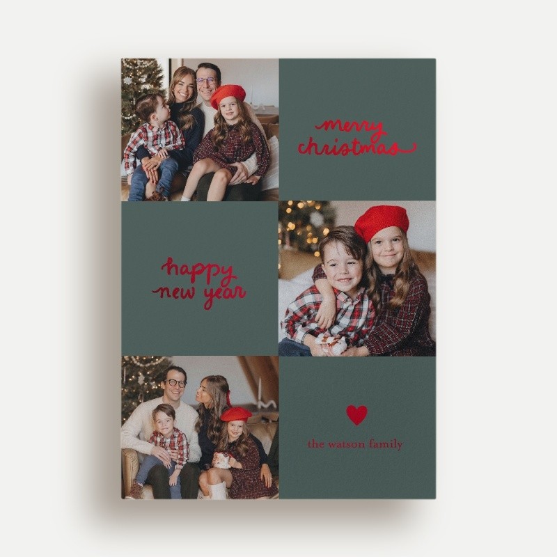 Checkered Collage Holiday Card